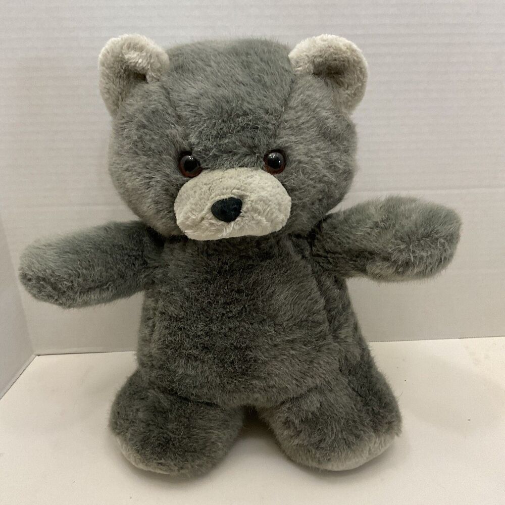 Vintage 1984 Dakin Gray Teddy Bear Plush 14” Stuffed Animal